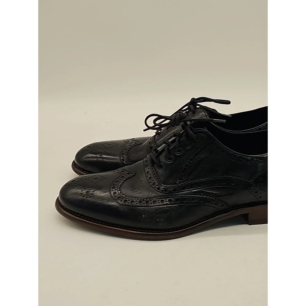 Johnston & Murphy JM 1850 Black Leather Wingtip Brogue Dress Shoes Men Sz 9M US